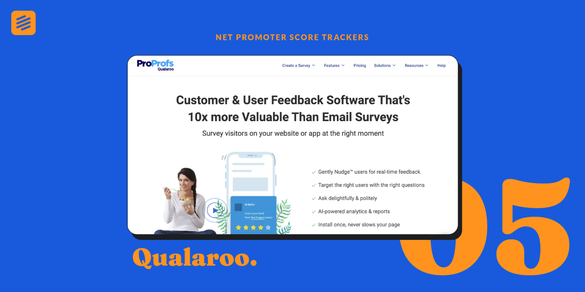 NPS trackers, customer review software - Qualaroo