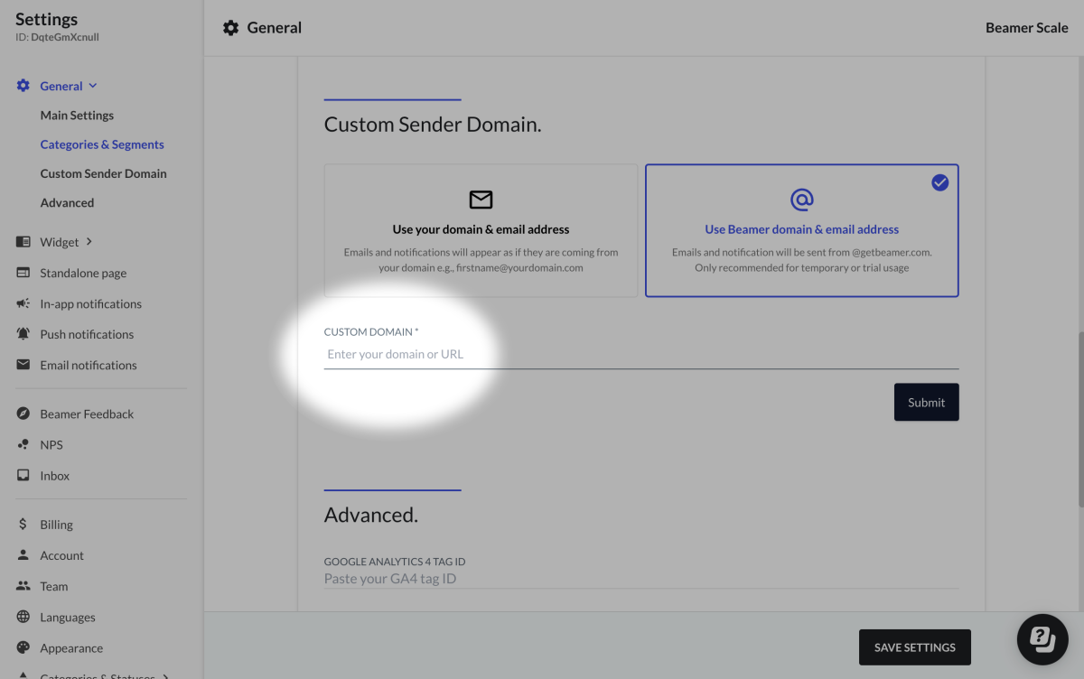 custom domain step 2